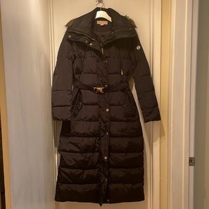 Michael Kors full length belted puffer coat, size small